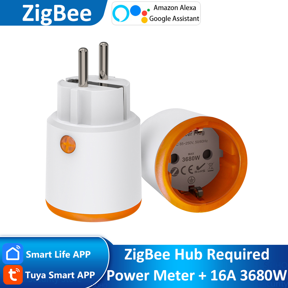Smart Outdoor Plug - Zigbee-インテリジェントホームパワーモニタリングプラグ,Alexa, Google, Home Assistant,Smartthings Hub, 16A,