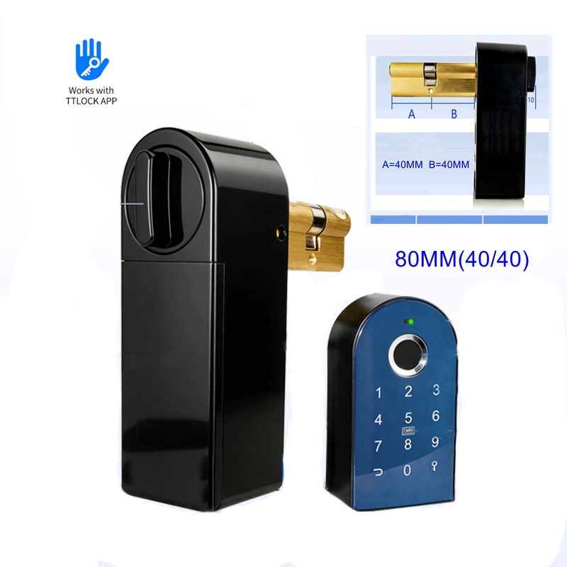 Smart Home Door Lock - EGFirtor 80 ミリメートルシリンダー TTLock Bluetooth アプリスマートドアロック指紋シリンダーパスワード家庭用電子ロック