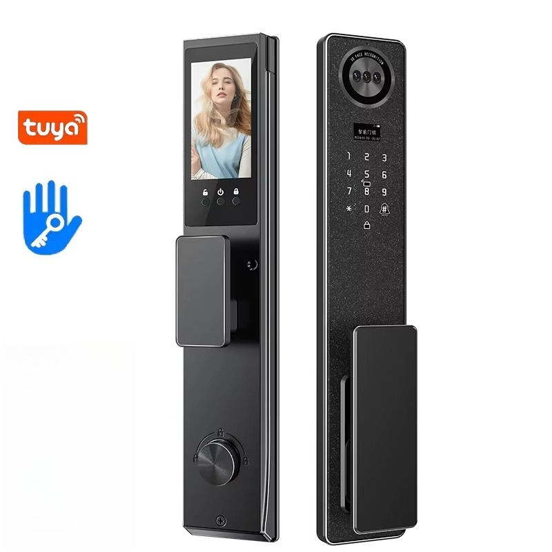 Smart Home Door Lock - Tuya WiFi スマートドアロック、家庭用生体認証指紋ロック、キーパッドパスワード電子ロック、盗難防止フロントドアセキュリティロック