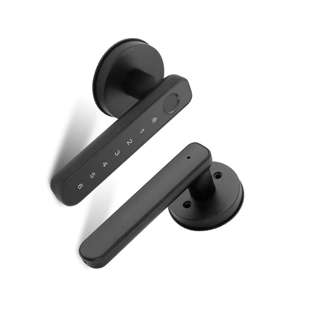 Smart Home Door Lock - 指紋パスワードとカードオプションを備えたスマートハンドルロック。家庭やオフィスの標準的なドアの厚さに対応。