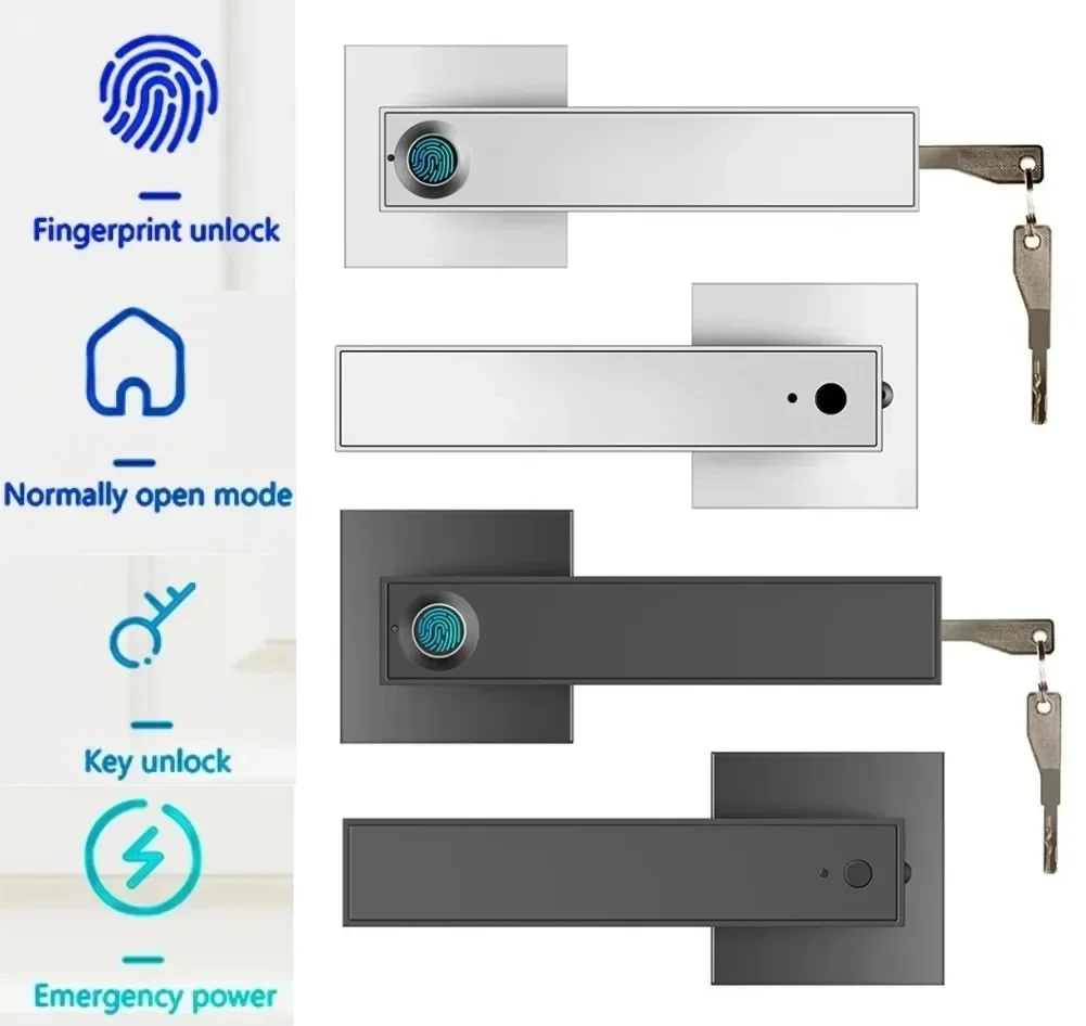 Smart Home Door Lock - Bluetooth対応Tuyaアプリ搭載の新型スマートドアロック デジタル電子錠 スマートホーム用木製ドアロック 生体認証指紋認証