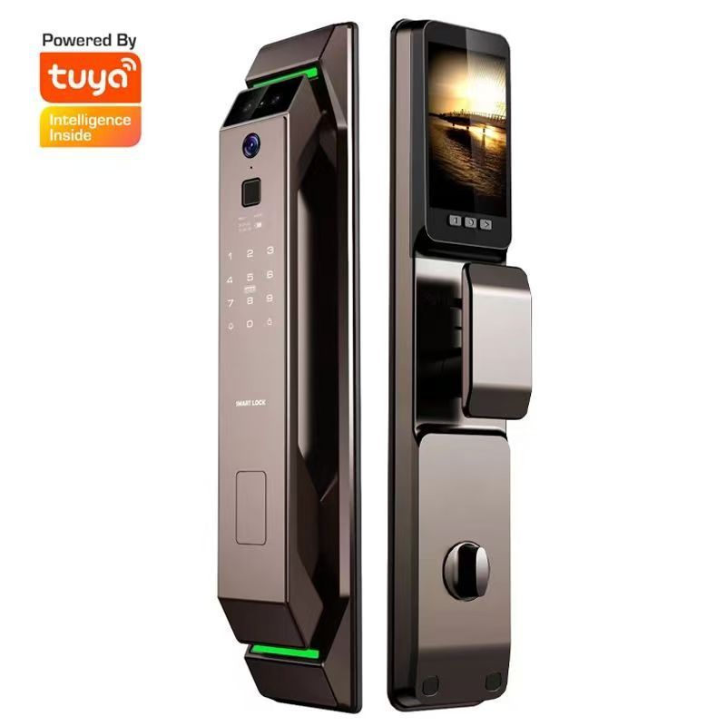 Smart Home Door Lock - 3D顔認証指紋認証玄関ドアパスワードTUYAスマートロック盗難防止ドア電子錠