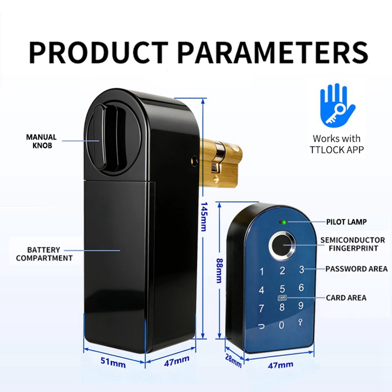 EGFirtor 80 ミリメートルシリンダー TTLock - Smart Home Door Lock のレビューと価格