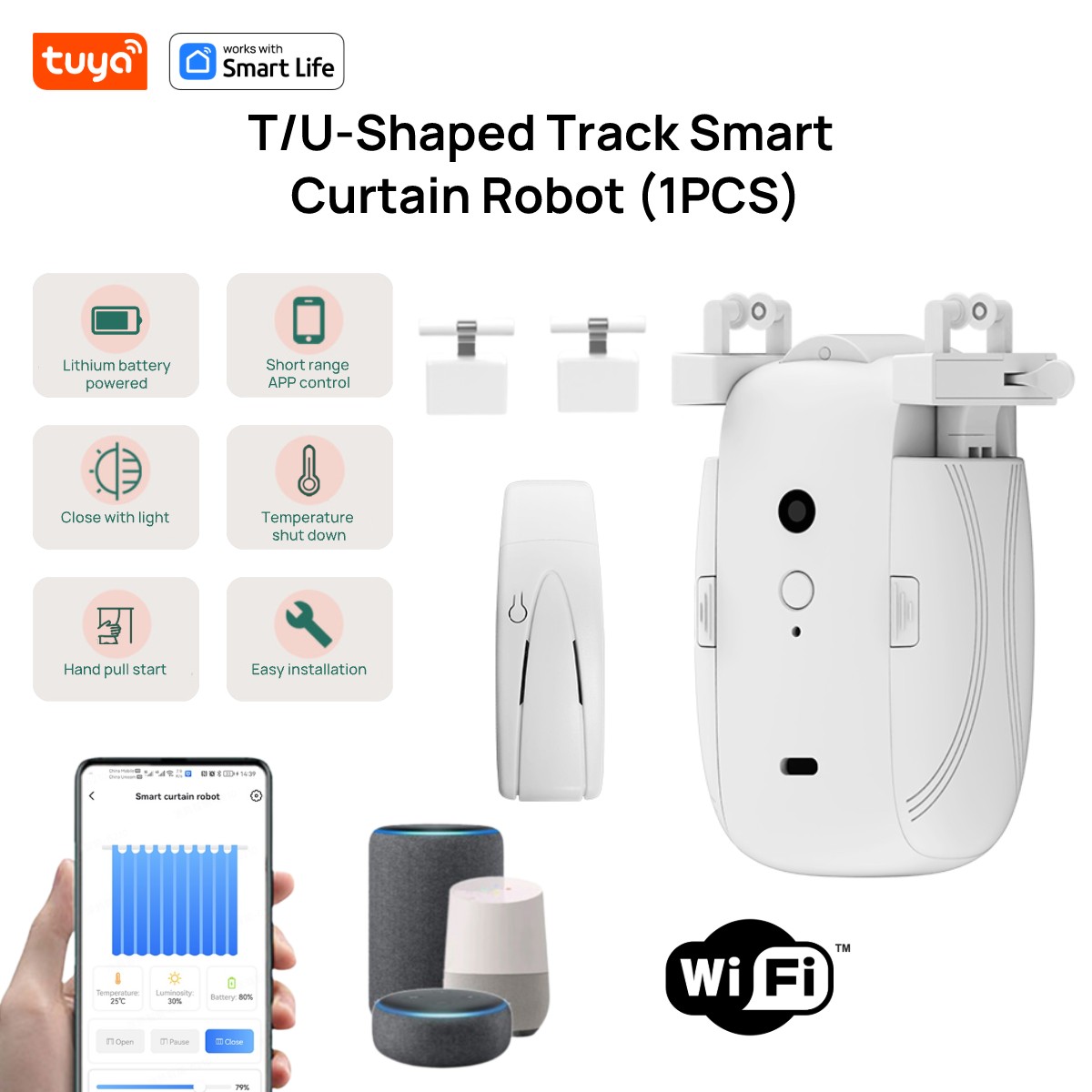 Tuya スマート WiFi カーテンロボット (ハブ付き  - Smart Curtain Robot のレビューと価格