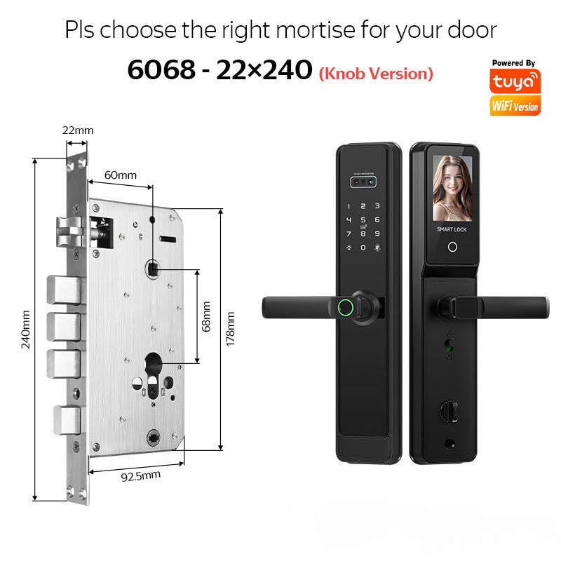 EGFirtor 半自動 Tuya 指紋パスワードロック ホ - Smart Home Door Lock のレビューと価格