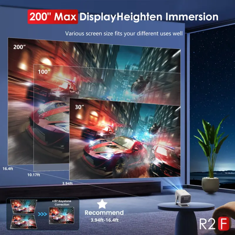 Javoda R2F ポータブルミニプロジェクター 4K F - Smart Home Wifi のレビューと価格