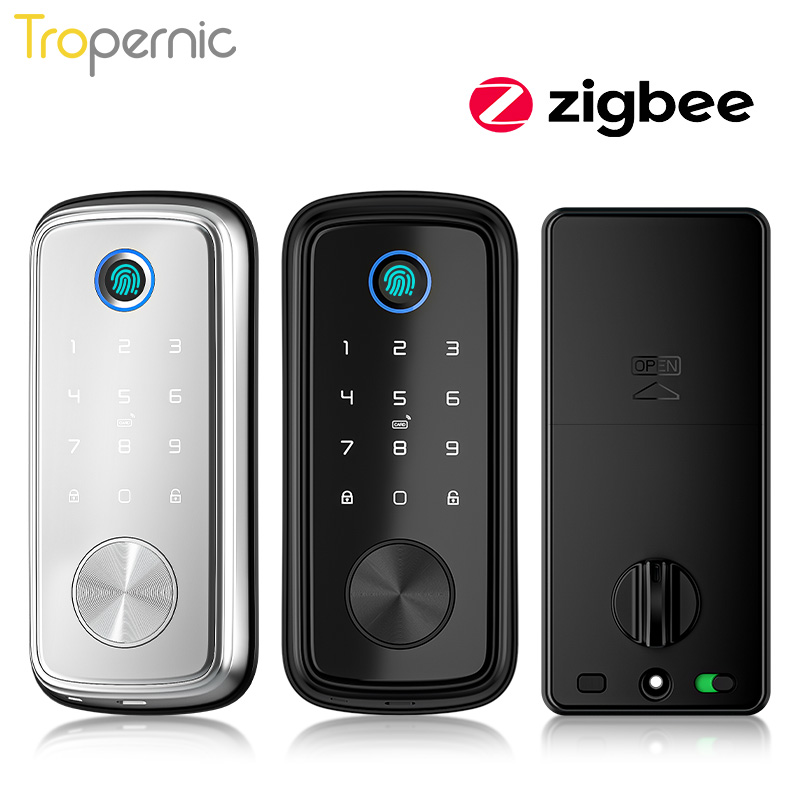 Tuya Zigbeeドアとデッドボルトの生体認証ロック,指 - Smart Home Door Lock のレビューと価格