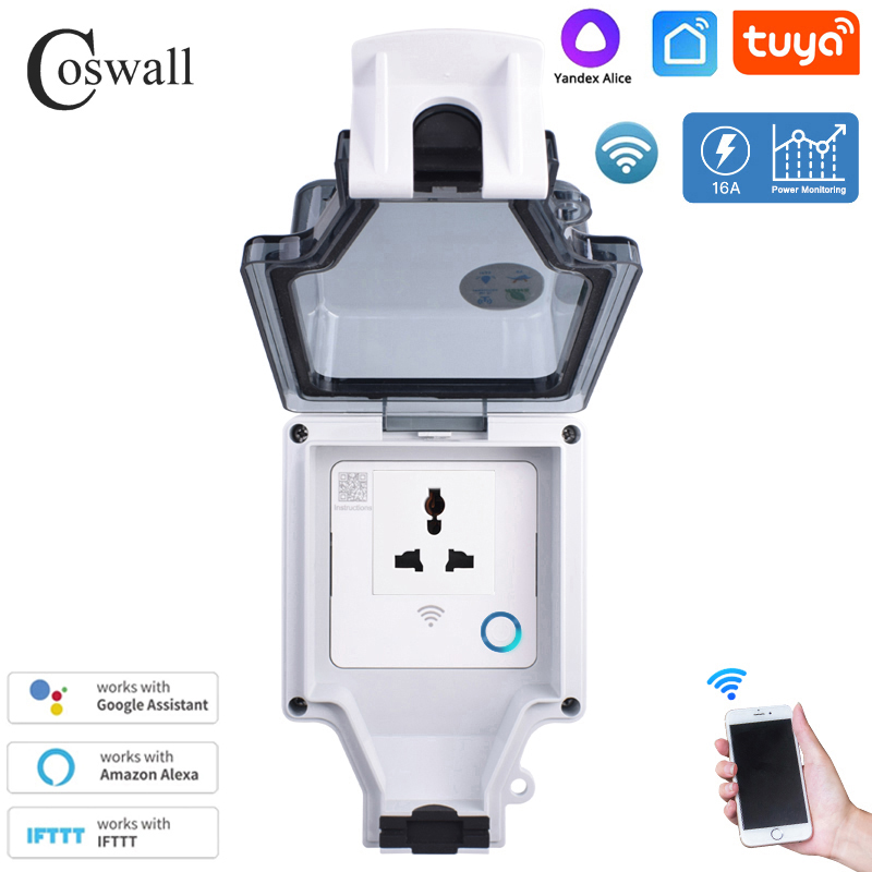 Coswall-タイマー付きの防水wifiプラグ,Alexa - Smart Outdoor Plug のレビューと価格